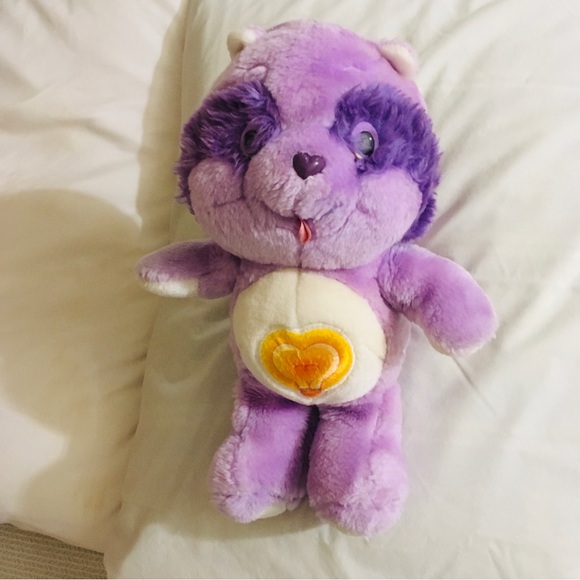 SOLD OUT——— ORIGINAL 1984 CARE BEAR COUSINS BRIGHT HEART RACCOON 13” Plush - Picture 2 of 10